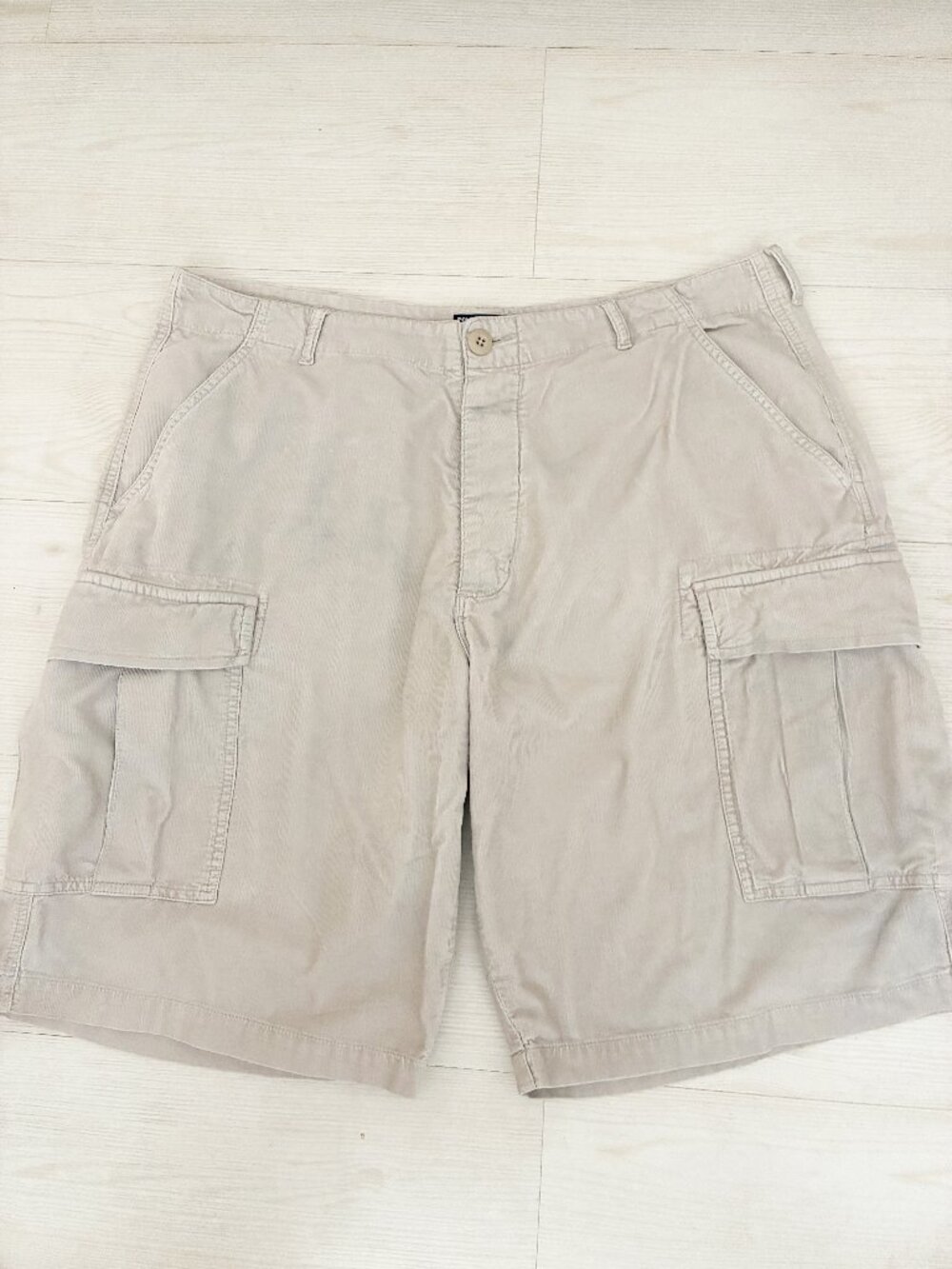 Vintage Polo Jeans Co Ralph Lauren Corduroy Cargo Shorts 36 Tan American Flag